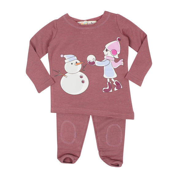 Snowman Mauve Set - FINAL SALE