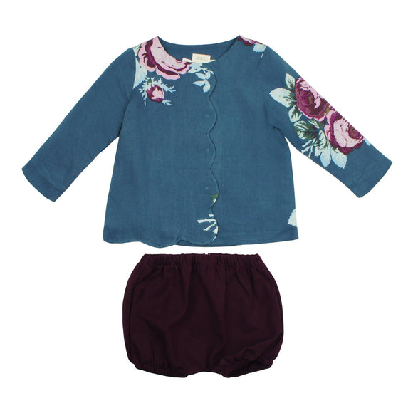Teela Baby Girls' Floral Bloomers Set