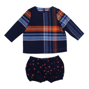 Teela Baby Girls' Plaid/Polka Bloomers Set