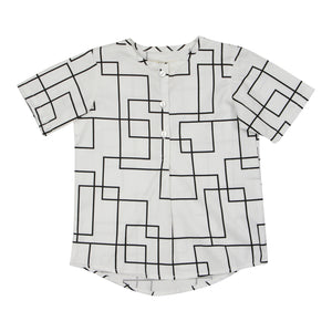 Teela Boys' Geometric White Pleat Top