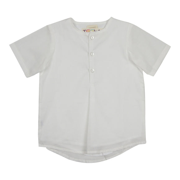 Teela Boys' White Pleat Top