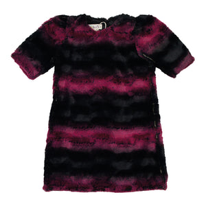 Teela Burgundy Fur Dress - Young Timers Boutique
