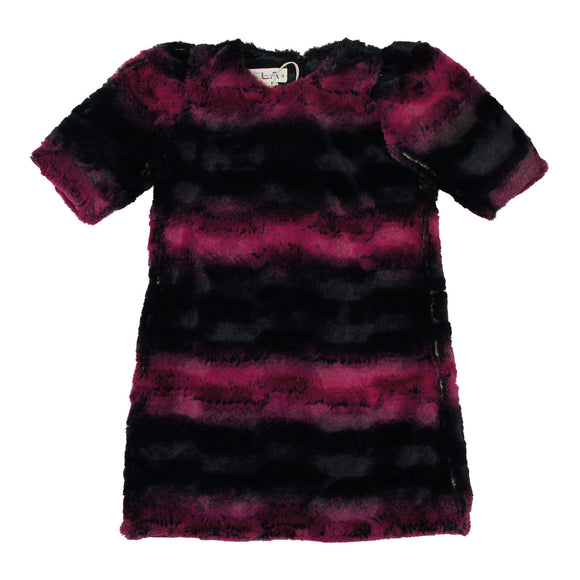 Teela Burgundy Fur Dress - Young Timers Boutique

