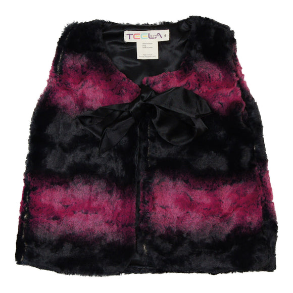 Teela Burgundy Fur Vest - Young Timers Boutique
