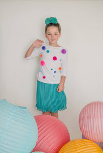 Teela Chiffon Pleat Peacok Skirt