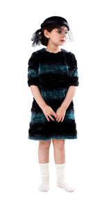 Teela Deep Ocean Fur Dress - Young Timers Boutique
