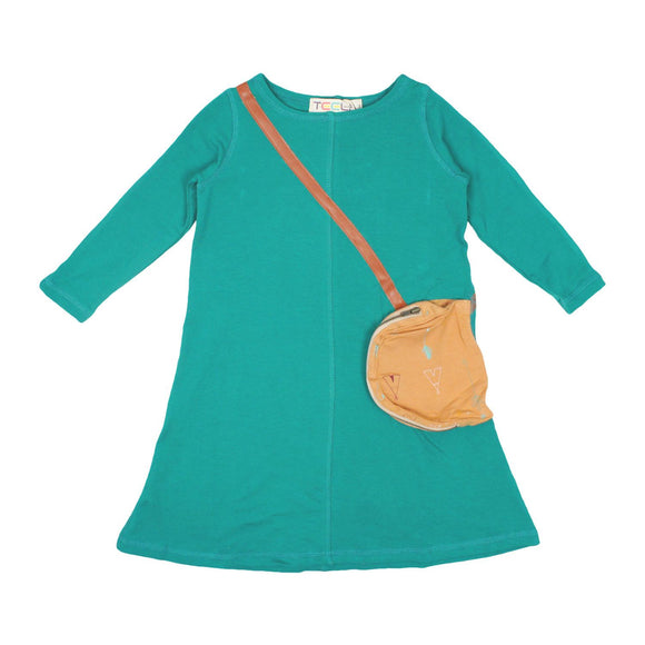 Teela Girls' Aqua Purse Dress