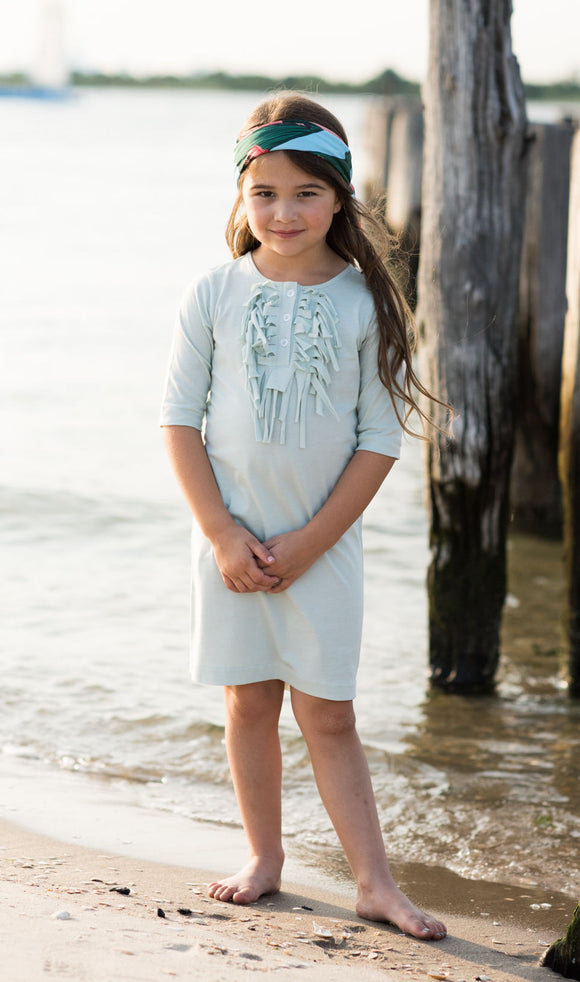 Teela Girls' Asparagus Fringe Dress