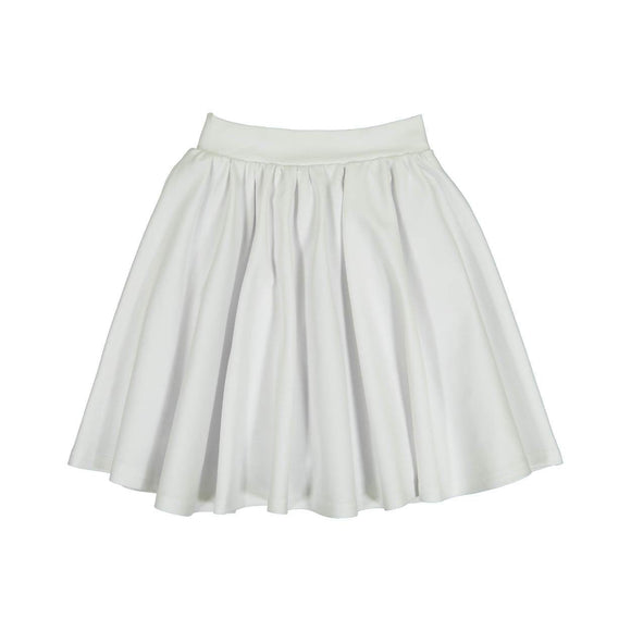 Teela Girls' GRACE White Ponte Circle Skirt