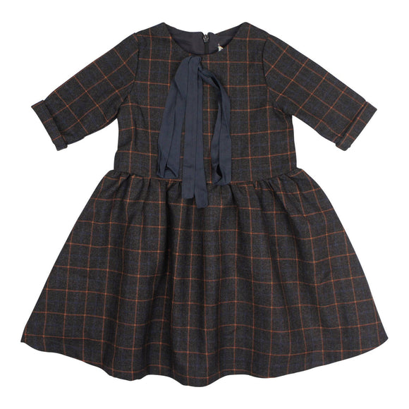 Teela Girls' MIA Waisted Window Pane Dress