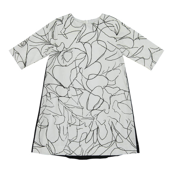 Teela Girls' RIA Shift Squiggle Black and White Dress