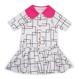 Teela White and Black HEIDI Geometric Dress