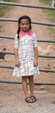 Teela White and Black HEIDI Geometric Dress