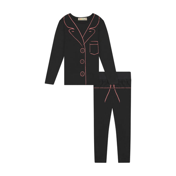 Print Loungeware Set - mauve/black