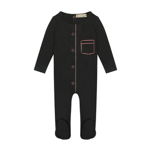 Print Footie - muave/black - FINAL SALE