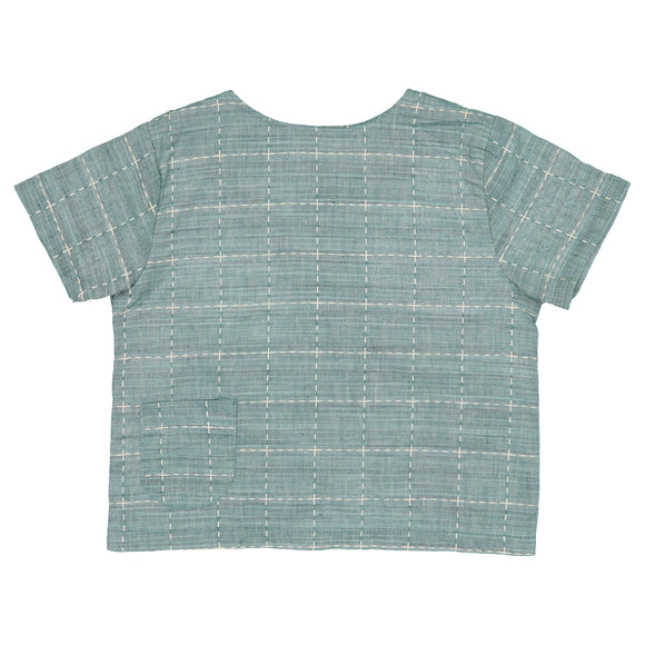 BEN Baby Boy Stitch Overlay Top- artichoke - FINAL SALE